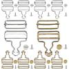 Zasvec Ganci Salopette 10 Pezzi 35mm Fibbie Metallo Clip con Fibbia Rettangolare Scorrevole Bottoni in Metallo Fibbie per Bretelle per Bretelle Salopette Tute, Argento/Bronzo