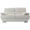 Miliboo - Divano Bianco in Pelle Design 2 posti con poggiatesta reclinabile Ewing