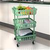 REPLOOD Carrello Carrellino Kallaro Multiuso 3 Ripiani in Metallo 40,2x25,8x76,4cm Verde