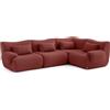 MILYsofa Divano modulare angolare, 4 posti, tessuto bouclé, fodere dei cuscini removibili (Rosso Terracotta, 4 posti)