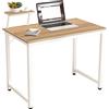 sogesfurniture sogefurniture Scrivania per Computer Tavolo da Studio in Acciaio Legno, Moderno Scrivania Postazioni di Lavoro,Tavolo da Pranzo per casa e Ufficio, Studio e Scrittura, 100x50x75cm, WK-JK100-OK-BH