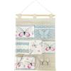 HOME ZEN HOUSEHOLD LINEN Organizer da Parete con 6 Tasche in Poliestere, Gancini in Metallo e Cordino, per Cucina, Camera e Ufficio (DIS 5)