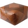 MANSKHW Pouf in Pelle marocchina Poggiapiedi ottomano Poggiapiedi Quadrato Vuoto Poggiapiedi Imbottito Coprisedile per Soggiorno Decorazioni per la casa Regalo e Matrimonio (Arancione e