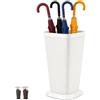 VIRSUS Portaombrelli alto in Plastica effetto Rattan 1801, misura 26x26x51,5 cm, cesta rettangolare con struttura intrecciata resistente per ombrelli, per interni ed esterni (Bianco)