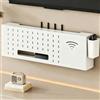 HEFJIAYCIQ Scatola Da Parete Per Router Wifi, Ripiano in Acciaio Al Carbonio Per Nascondere Cavi, Modem E Presa Multipla, Scatola Decorativa Multimediale Per Ufficio E Casa,Bianca,60x10x20cm