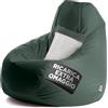 Avalon - Puff Poltrona Sacco XXL Jive Deluxe Sfoderabile, Pouf Sacco di Qualità Sartoriale, Bean Bag per Sedersi Ergonomico, Tessuto Antistrappo Impermeabile, Made in Italy(95x135cm-Verdone)