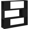 Mhdvray Mobile TV a parete, mobile basso per TV, colore nero, effetto rovere, in legno, salvaspazio, set con 3 ripiani per soggiorno, 100 x 24 x 94 cm