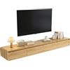 YINXSLO Mobile TV galleggiante, mobile TV a parete, con contenitore, moderna console multimediale in legno di pino, centro intrattenimento minimalista con cassetti e ante a ribalta, per soggiorno