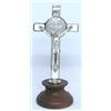 GTBITALY 10.006.11 Croce di San Benedetto Smalto Bianco Argento smaltato a Mano su Base Legno
