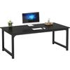 Tribesigns Scrivania, 160 x 80 cm grande scrivania per computer, scrivania per ufficio, per studio, postazione di lavoro per ufficio a casa, stile moderno e semplice, nero