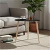 INDE MOBLEKIT | Tavolino in Legno Nero 48 cm con 3 Gambe, Tavolino da Salotto Camera da Letto, Comodino Stile Nordico per Divano, Letto o Angolo, Tavolino per Casa Moderna