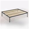 Bissolo Casa Rete Matrimoniale Smontata in Metallo Nero con 13 Doghe in Legno, 160x190x36 cm