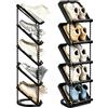 Patinao Scarpiera sottile con 5 livelli, inclinata, salvaspazio, organizer per scarpe, colore nero
