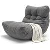 Aiire Pouf da Esterno XXL con Imbottitura Inclusa - Poltrona Sacco di Design per Giardino, Terrazza o Piscina - Bean Bag Chair 1 Posto per Relax o Lettura, Grigio Scuro