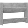 vidaXL Scarpiera a Muro Grigio Cemento 80x18x60cm in Legno Multistrato