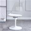 Generic Sedia da pranzo girevole Tulip con seduta in acrilico e cuscino in pelle PU, senza braccioli, sedia da ufficio per cucina, terrazza, bar, camera da letto, trucco, soggiorno
