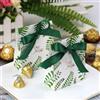 Lxoraziy 50pz Scatoline Portaconfetti con Nastro Verde, Motivo Foglia, Scatole Bomboniere per Matrimonio Battesimo Comunione Cresima Compleanno Festa (8×4×10cm)