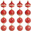 Puupaa Set di 16 palline di Natale con accenti glitterati, in plastica infrangibile, decorazioni per albero di Natale, ghirlande e decorazioni natalizie per la casa (C)