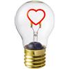 Baroni Home Lampada da Tavolo a forma di Lampadina, Ricaricabile con Cavo USB, Senza Fili, Luce LED, 7x7x12cm Cuore