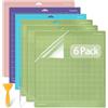 ShipeeKin 6 Pezzi Tappetino da Taglio per Cricut, 30,5 x 30,5 cm (12x12 Pollici) Compatibile con Cricut Maker 5/Maker 4/3/Air 2/Explore 3/4/One, Tappetini Adesivi (Standard, Light, Strong, VinylGrip)