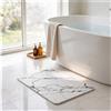 ActivoTex Tappeto Bagno Diatomite Ad Asciugatura Rapida - Tappeto Diatomite Bagno in Pietra Naturale Ultra Assorbente - Tappeto Doccia Pietra Antiscivolo per Doccia, Vasca e Bagno (White Marble)