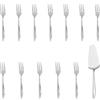 Pintinox - Set 13 Posate da dolce, Servizio di 12 Forchettine Dessert più paletta per Torta Serie Trend, Acciaio Inox 18/10