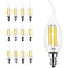 Chao Zan 12 x E14 LED 6W Candela fiamma AC 220V C35 600 Lumen Luce calda 2700K Edison Lampadina Filamento LED Candela fiamma