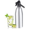 Loxiia Sifone per acqua frizzante, sifone per soda da 1 l, in alluminio, per la casa, portatile, per acqua gassata, cocktail o acqua gassata, utilizza cartucce di CO2 da 8 grammi (non incluse) (argento)