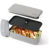 monbento - Porta Pranzo Acciaio Inossidabile Sense grigio Coton - Contenitore Inox con Coperchio Ermetico - Schiscetta Pranzo 700 ml per Forno e Microonde - Ideale per Ufficio/Picnic/Meal Prep