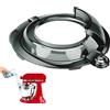 PQPO Paraspruzzi Compatibile con i Robot da Cucina Kitchen Aid da 4,5QT e 5QT con Testa Inclinabile, Coperchio Pieghevole Completamente Chiuso per la Ciotola del Robot da Cucina (Nero Trasparente)
