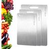 Zorplex 3 Pezzi Tagliere Titanio, 316 Inox Alimentare Tagliere da Cucina Doppio Lato, Robusto e Resistente ai Graffi, Antibatterico e Inodore, per Carne, Verdura e Frutta e Pane
