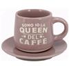 CLEARCO Tazzina da caffè personalizzata con piattino e scatola - Sono io la Queen