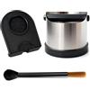 Zimoer Contenitore per Fondi di Caffè, Knock Box in Acciaio Inox, Tappetino per Pressino Caffè con Spazzola per la Pulizia, Accessori per Espresso