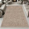 Teppich-Traum Tappeto passatoia per corridoio, motivo ornamentale, effetto vintage, superficie morbida, facile da pulire, in poliestere, design classico, beige, 80 x 150 cm