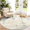 SOANNY Tappeto Rotondo Astratto Lavabile 160 cm, Beige-Grigio | Moderno, Pelo Corto, Super Morbido, Antiscivolo, Soggiorno, Camera da Letto, Cameretta, Sala da Pranzo, Ufficio