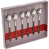 Pintinox Kyoto Set 12 Cucchiaini piccoli da caffè di design per moka espresso Acciaio Inox Nichel Free Manici Effetto Legno Colore: Wenge Dimensioni: 11,5 cm