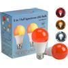 Toys4Boys Lampadina LED E27 per il Sonno con 3 Modalità - Luce Ambra, Rossa e Crepuscolare - Senza Sfarfallio e Senza Luce Blu - Favorisce Melatonina e Relax - Lampadina LED per Camera da Letto, Set d