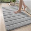 DEXI Tappeto Bagno 60 x 110 cm, Microfibra Antiscivolo, Grigio chiaro
