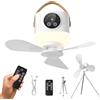XiXiRan Ventilatore Portatile, Ventilatori Soffitto con Luce e Telecomando, Ceiling Fan con Asta Telescopica, Lampadario Ventilatore Soffitto, Ricaricabile Ventilatore, Quattro Velocità Vento