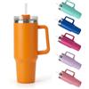 Glac Store Borraccia Termica da Tavolo in Acciaio Inox con Manico e Cannuccia, 900 ml e 1200 ml, Isolamento Sottovuoto, Senza BPA, 6 colori disponibili (Arancione, 1200 ml)