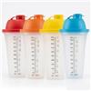 COSE DA CASA Set 4 Shaker da Cucina 50 cl in Plastica con Scala Graduata Bicchiere Dosatore 500 ml con Tappo ad incastro Multicolore Assortiti per Cocktail Proteine Pastelle Salse ed Emulsioni caffe' freddo granit
