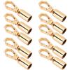 Qcwwy 10 Set Ganci a Moschettone con Estremità in Corda in Lega di Zinco Raccordi a Scatto con Campana con Foro da 8 Mm e 20 Viti da 10 Mm per Borse in Pelle Abbigliamento Artigianato (GOLD)