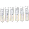 SIXRUN Lampadina LED G9 da 6 Pezzi, Copertura Trasparente Dimmerabile da 5 W, Lampadina 22 LED per Lampada da Tavolo da Parete a Soffitto (luce bianca 220-240v)