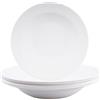 hocadon 6pz Piatti Fondi in Plastica Riutilizzabili Piatti da Dessert Bianco 22x3,5cm Piatti per Pasta, Insalate, Bistecche