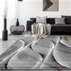 SIMPEX Tappeto Runner 80x300 cm Grigio, Design Moderno Effetto Legno con Onde, Pelo Corto per Soggiorno, Camera, Sala da Pranzo, Cucina o Ingresso, Lavabile