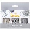Decora, 2082103, Decormix Set, Confezione con 3 Sprinkles, In Zucchero, Colore Argento