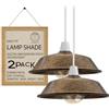 LEDSone 36cm Retro Pendant Lampshade Facile Installazione Pendant Light Vari Interni Industriale Loft Style Metal Paralume (Confezione da 2 rame spazzolato)