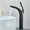 VFfotO Rubinetto per lavabo nero/oro/cromato stile alto nuovo design a forma di squalo rubinetto per lavabo miscelatore caldo freddo gru lavello rubinetto (nero opaco)