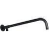 Gelthrox Braccio Doccia Universale con Flangia Tubo di Prolunga Supporto da Parete e Supporto in Ottone per Soffioni Fissi (Nero, 37CM)