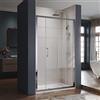 SIRHONA Porta doccia scorrevole 120 x 185 cm porta doccia allungabile parete in nicchia vetro temperato per doccia, profili effetto cromato cabina doccia scorrevole